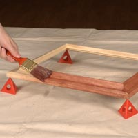 Painter Pyramid in use staining frame.